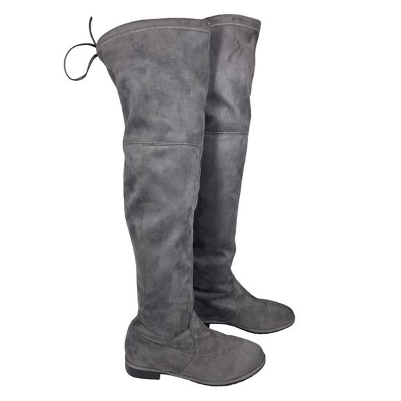 Stuart Weitzman Shoes - STUART WEITZMAN LOWLAND GRAY SUEDE OTK BOOTS SIZE 37 – RUSSELL & BROMLEY COLLAB